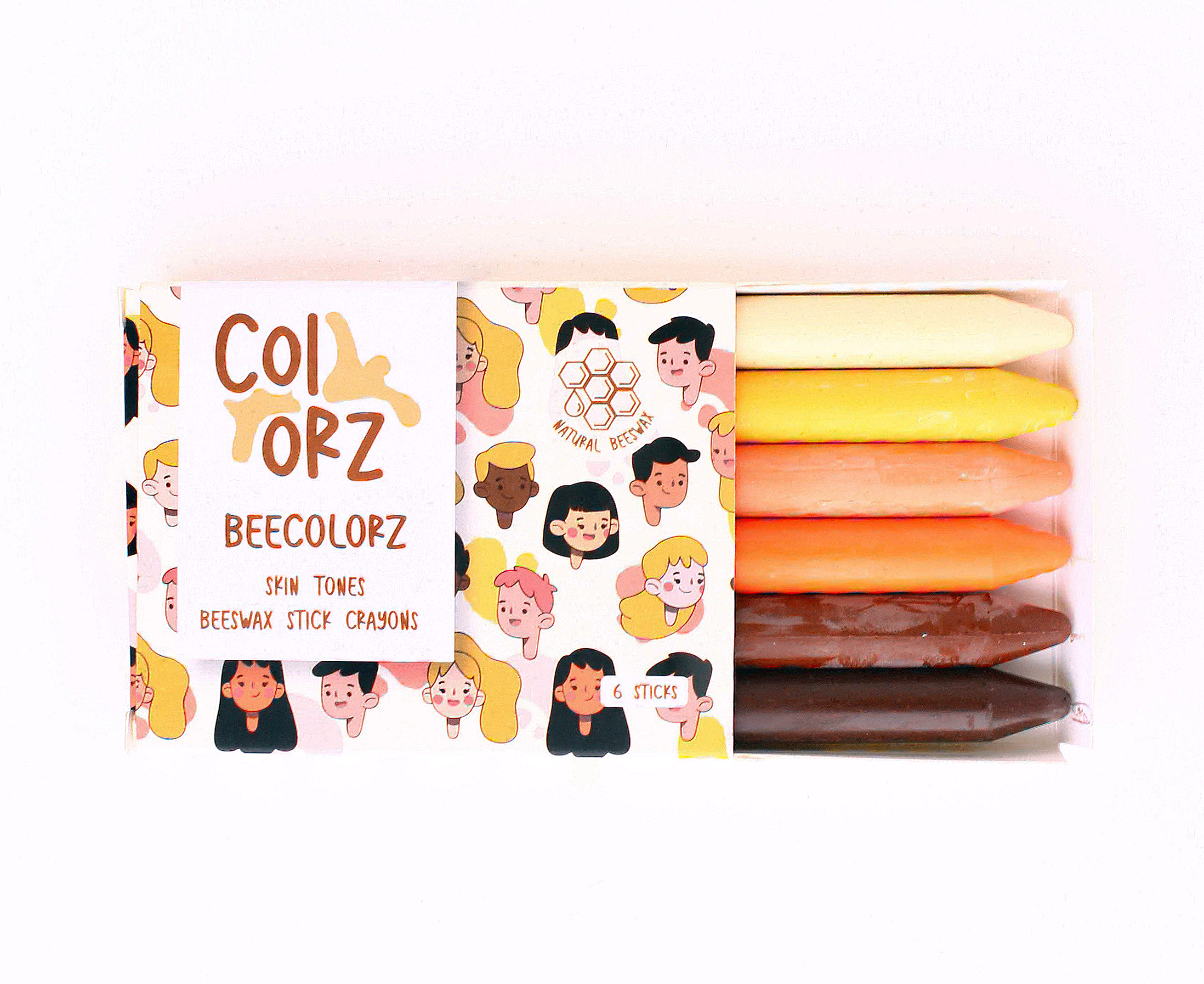 Colorz 6 Renk Sert Balmumu Ten Renkleri Kalem Pastel Boya Seti