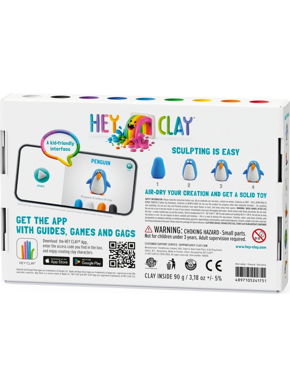 Hey Clay Hava ile Kuruyan Kil (6lı Kutu) - Kuşlar (Tukan, Penguen, Tavuskuşu)