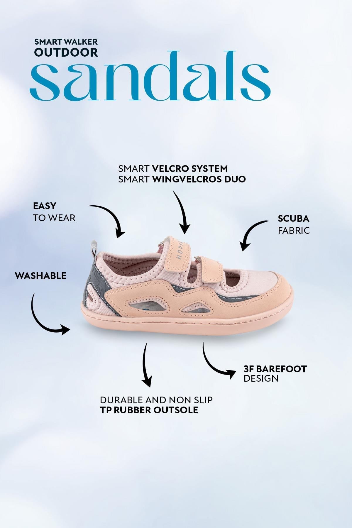 HOPFRÖG Smart Walker Outdoor Sandals Pembe Duo