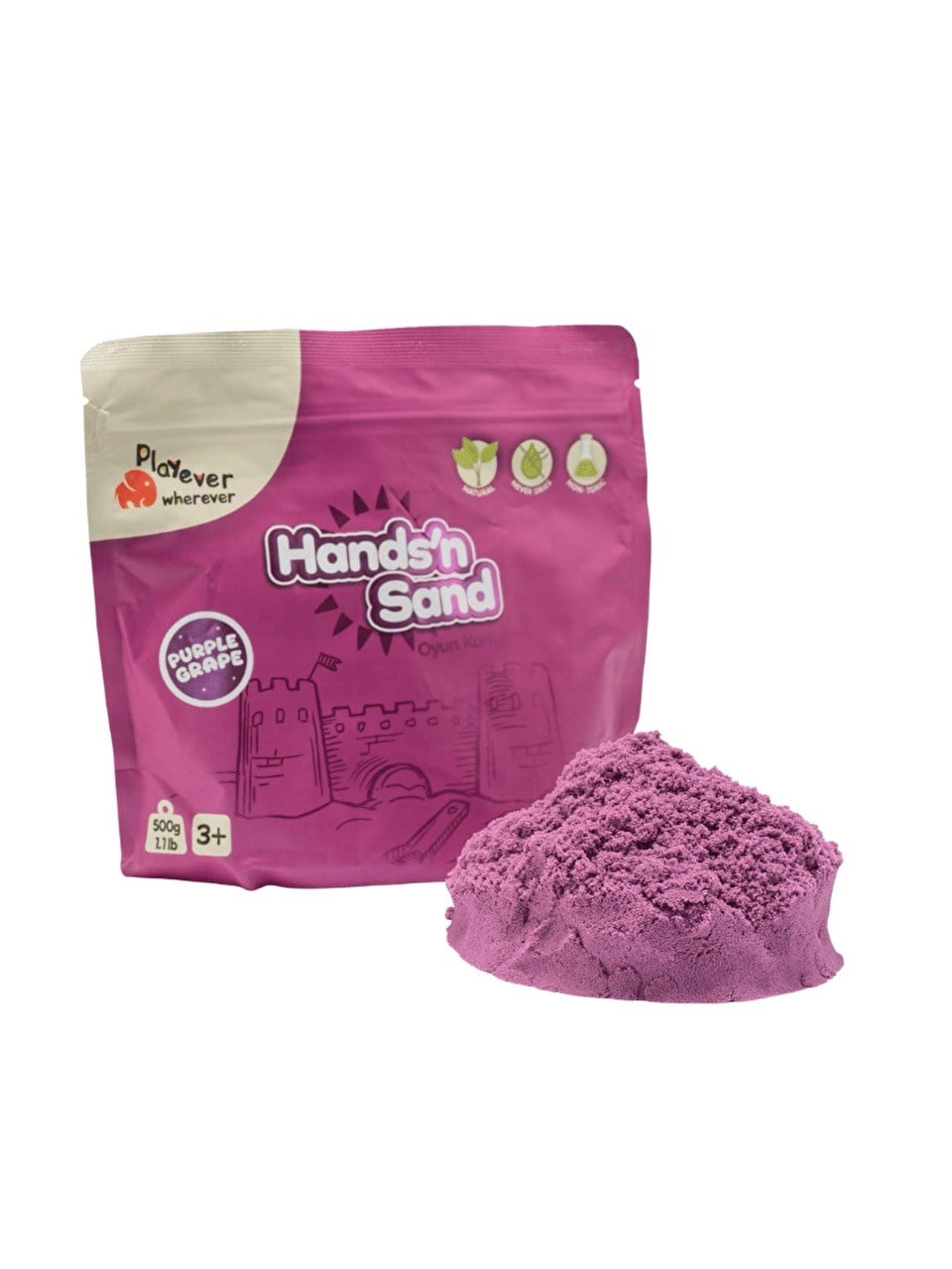 Playever Handsn Sand Doğal Kinetik Kum 500gr - Mor