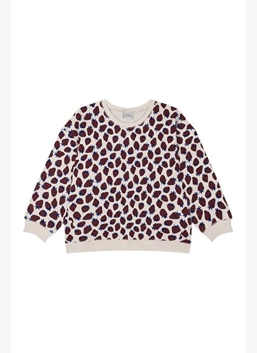 Antebies Çilek Tarlası Kız Çocuk Sweatshirt Tayt Set
