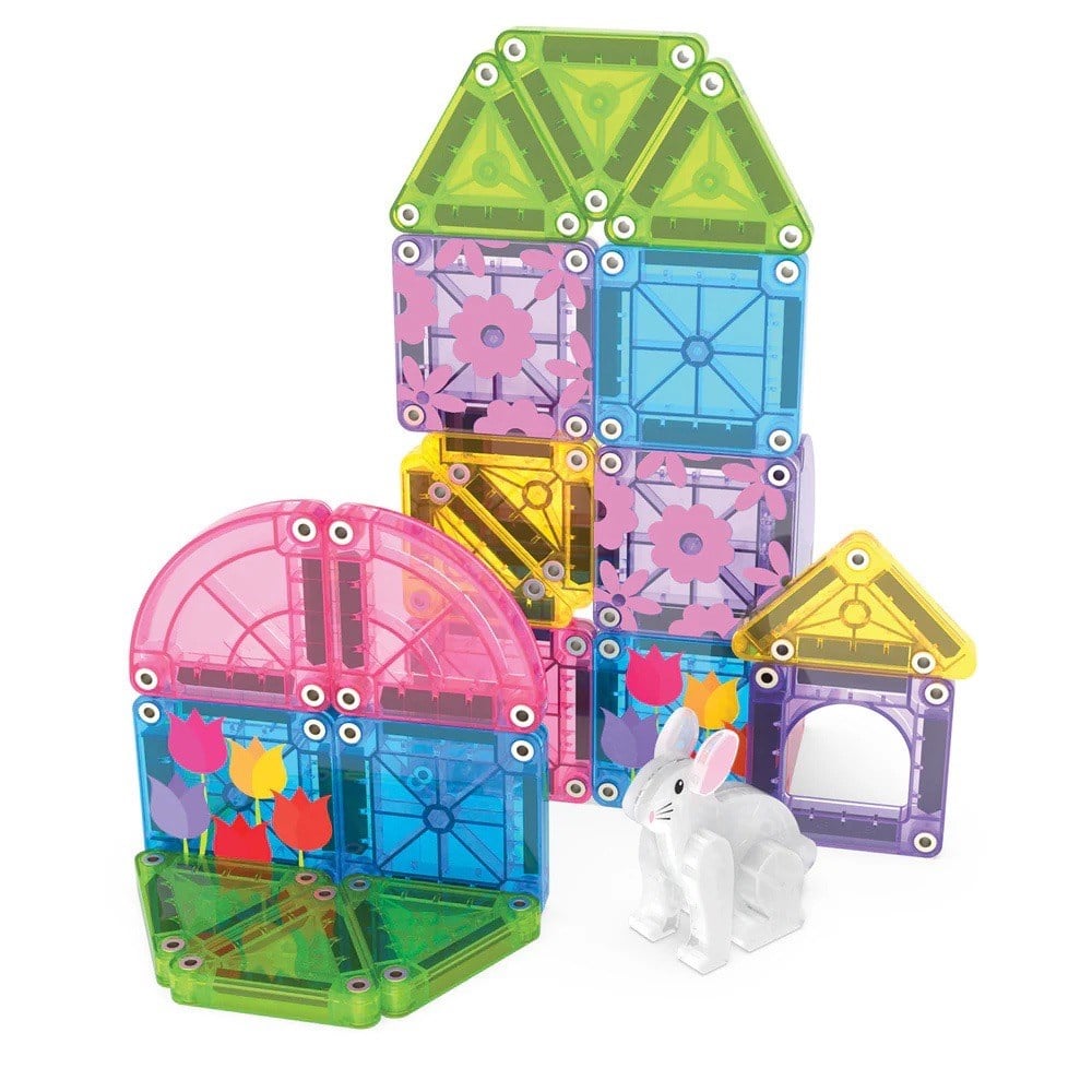 MAGNA-TILES Spring Garden – Bahar Bahçesi (24 Parça) Manyetik Seyahat Seti