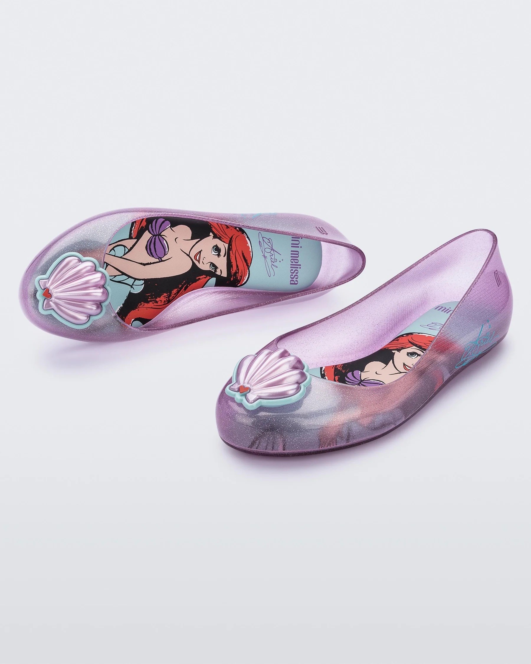 Mini Melissa Sweet Love + Disney Princess  Parıltılı  Pembe Kız Çocuk Babet 33448