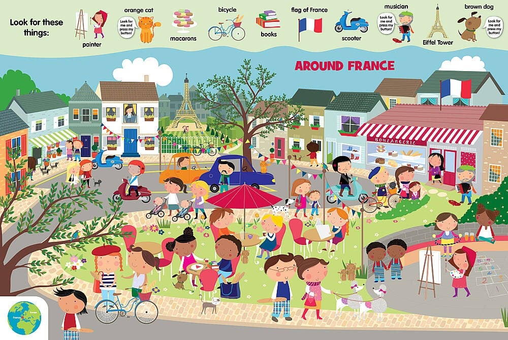 North Parade Publishing Search & Find: Around the World (10 Button)