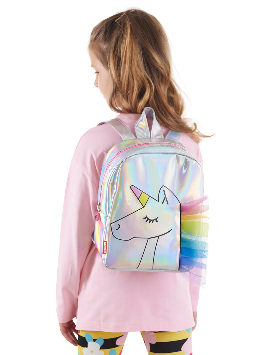 Denokids Unicorn Desenli Hologram Kız Çocuk Okul Sırt Çantası