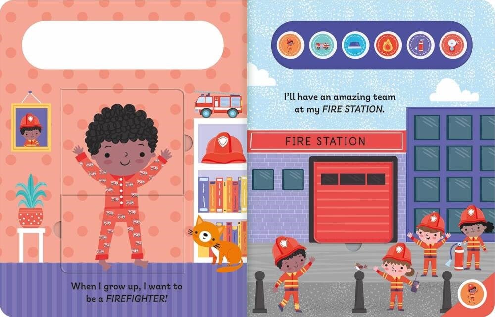 North Parade Publishing Firefighter Light and Sound Book  İngilizce  Sesli Çocuk Kitabı  (6 Button)