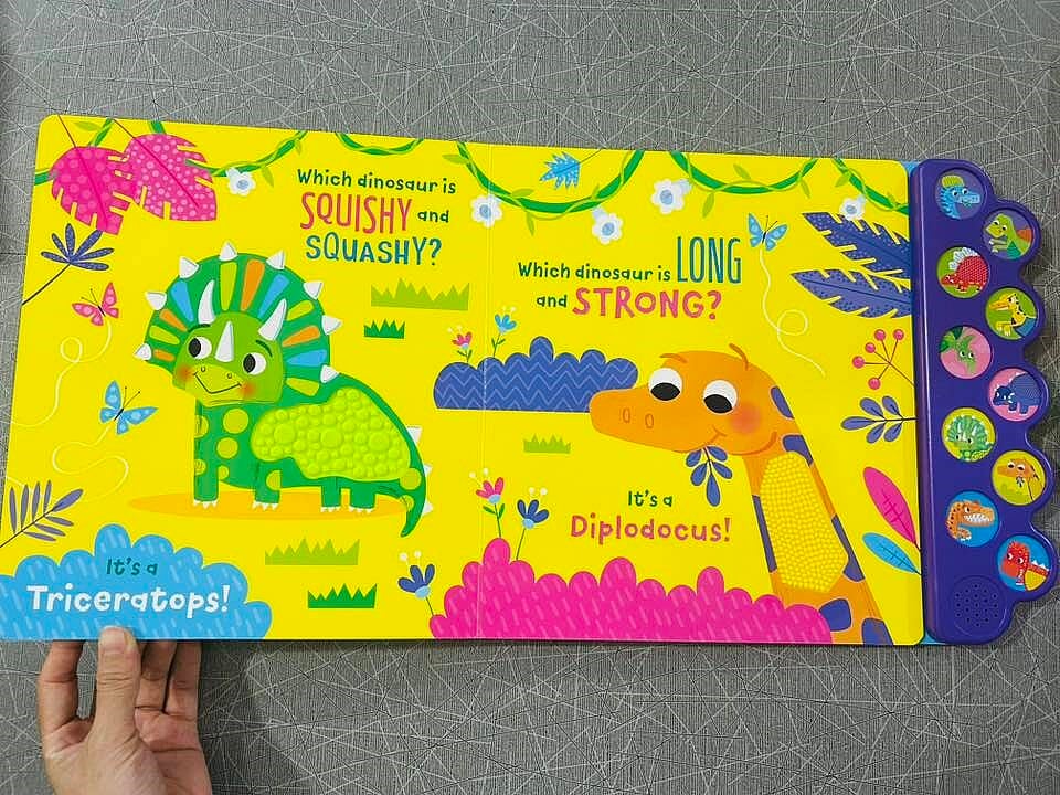 North Parade Publishing 10 Fun Sounds Touch and Feel: Dinosaurs İngilizce Sesli Kitap (10 Buton)