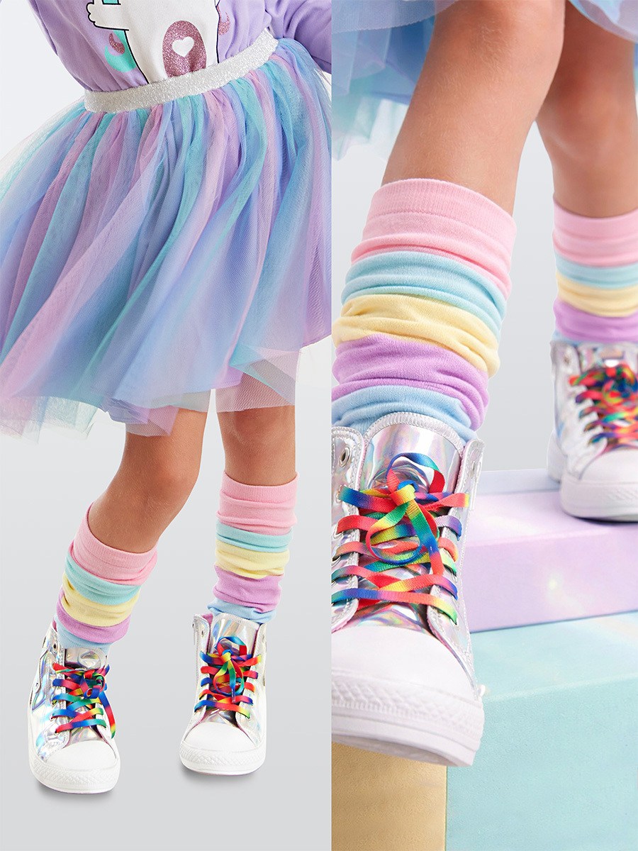 Denokids Çok Renkli Pamuklu Kız Çocuk Tozluk