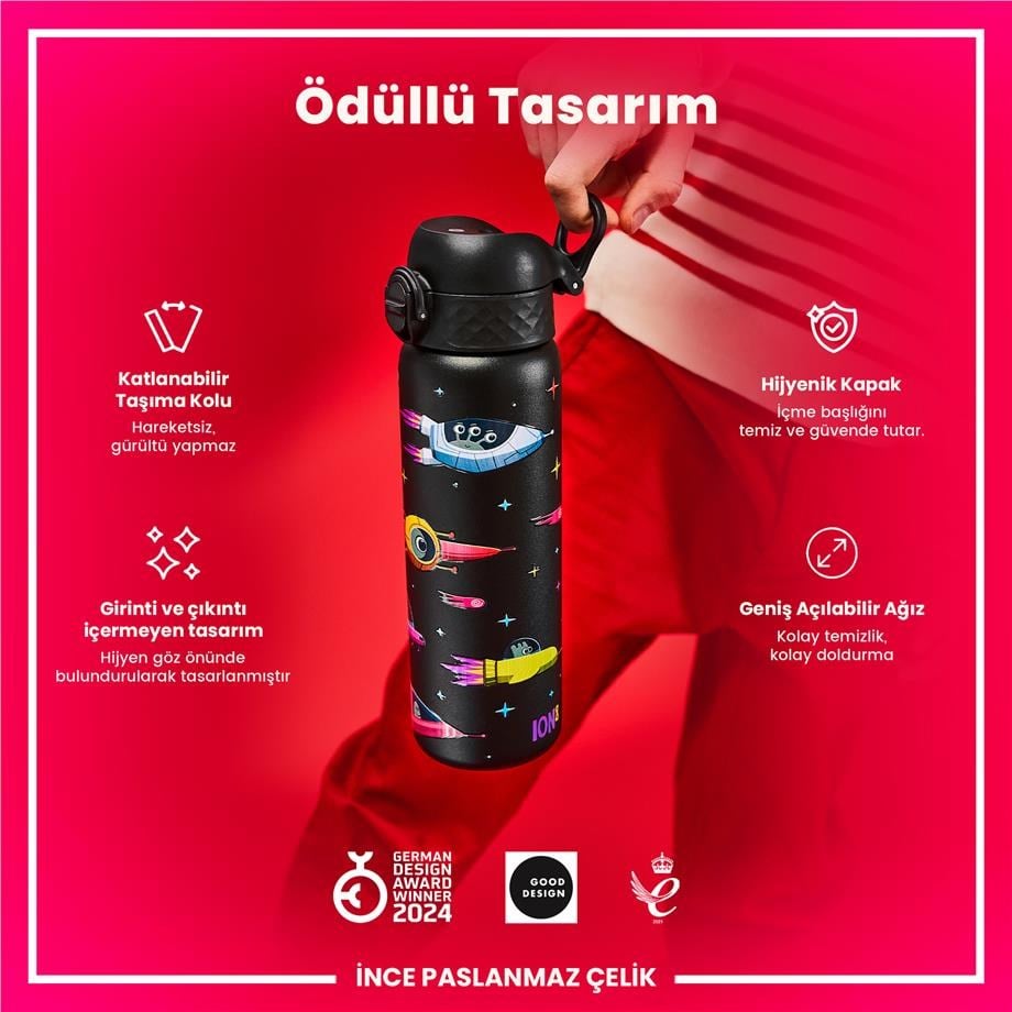 ION8 Paslanmaz Çelik İnce  Suluk - Uzay Gemileri - 600 Ml Sızdırmaz