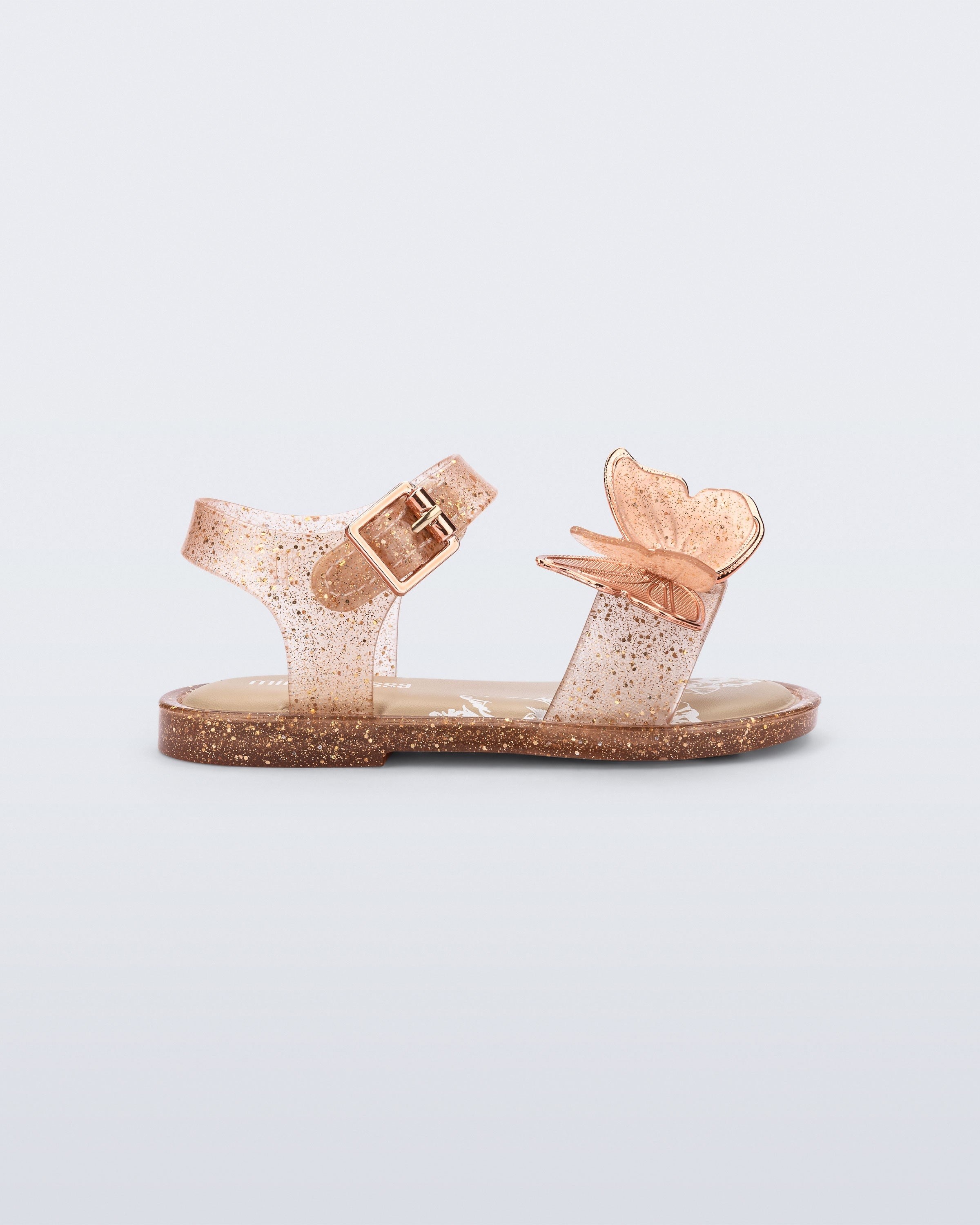 Mini Melissa Fly Sandal III BB  Simli Bej  Kız Çocuk Sandalet  37803