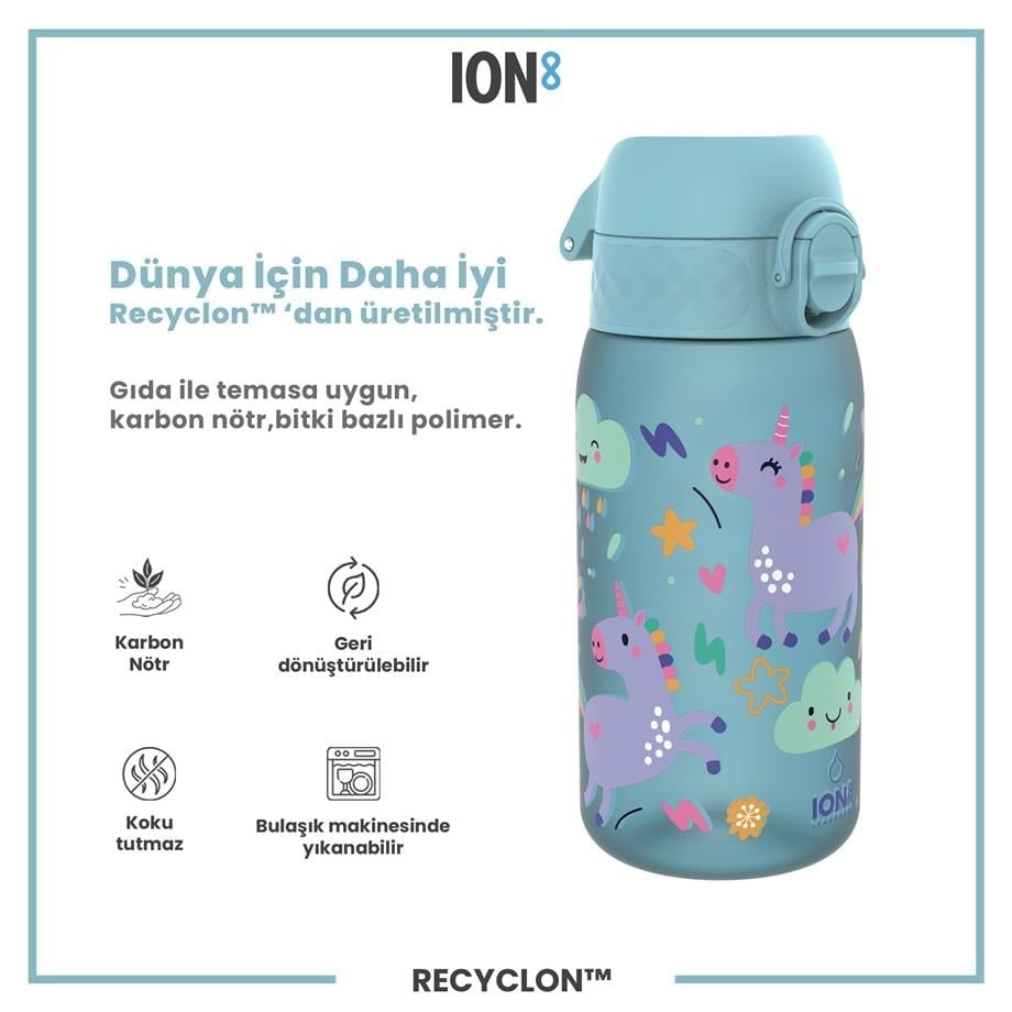 ION8  Çocuk  Suluk - Mavi Unicorn - 350 ml - Sızdırmaz