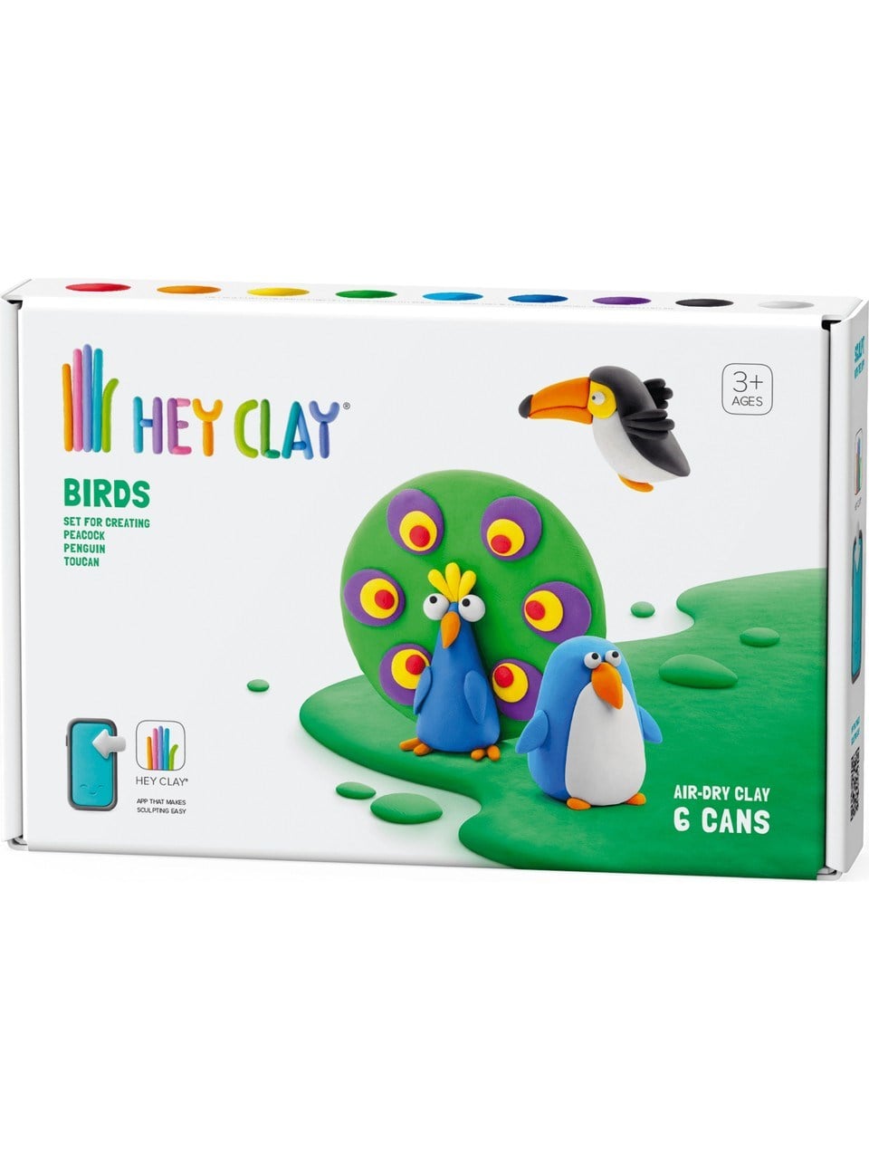 Hey Clay Hava ile Kuruyan Kil (6lı Kutu) - Kuşlar (Tukan, Penguen, Tavuskuşu)