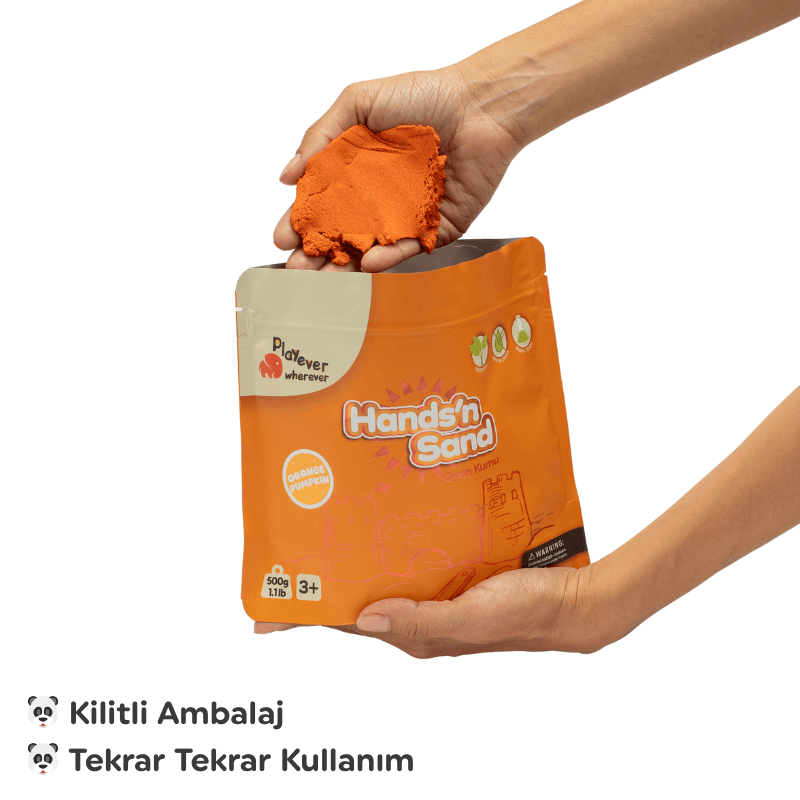 Playever Handsn Sand Doğal Kinetik Kum 500gr - Turuncu