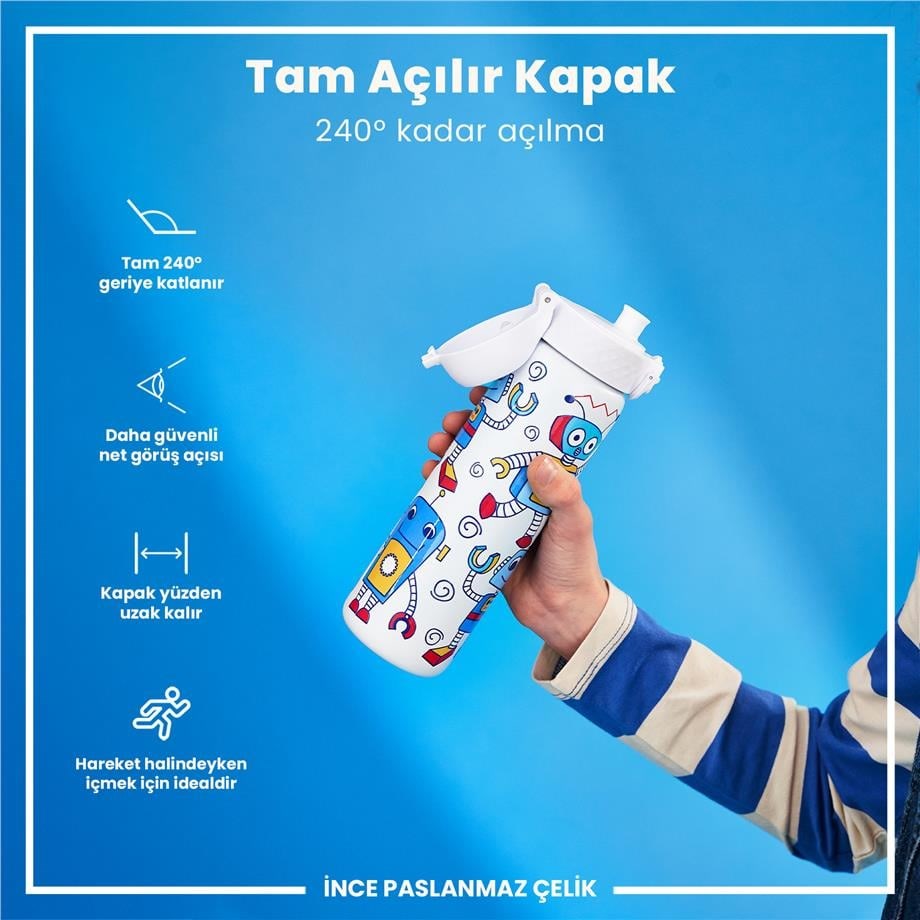 ION8 Paslanmaz Çelik İnce Suluk - Robotlar - 600  Ml Sızdırmaz