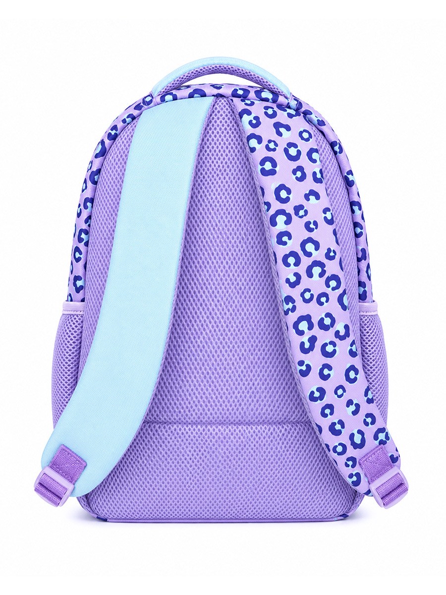 Denokids Peluş Leopar Cepli 3 Bölmeli Su İtici Kumaşlı Kız Çocuk Okul Çantası