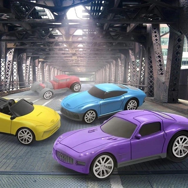Driven 4lü Çek Bırak Araba Seti - Mavi, Kırmızı, Mor, Sarı