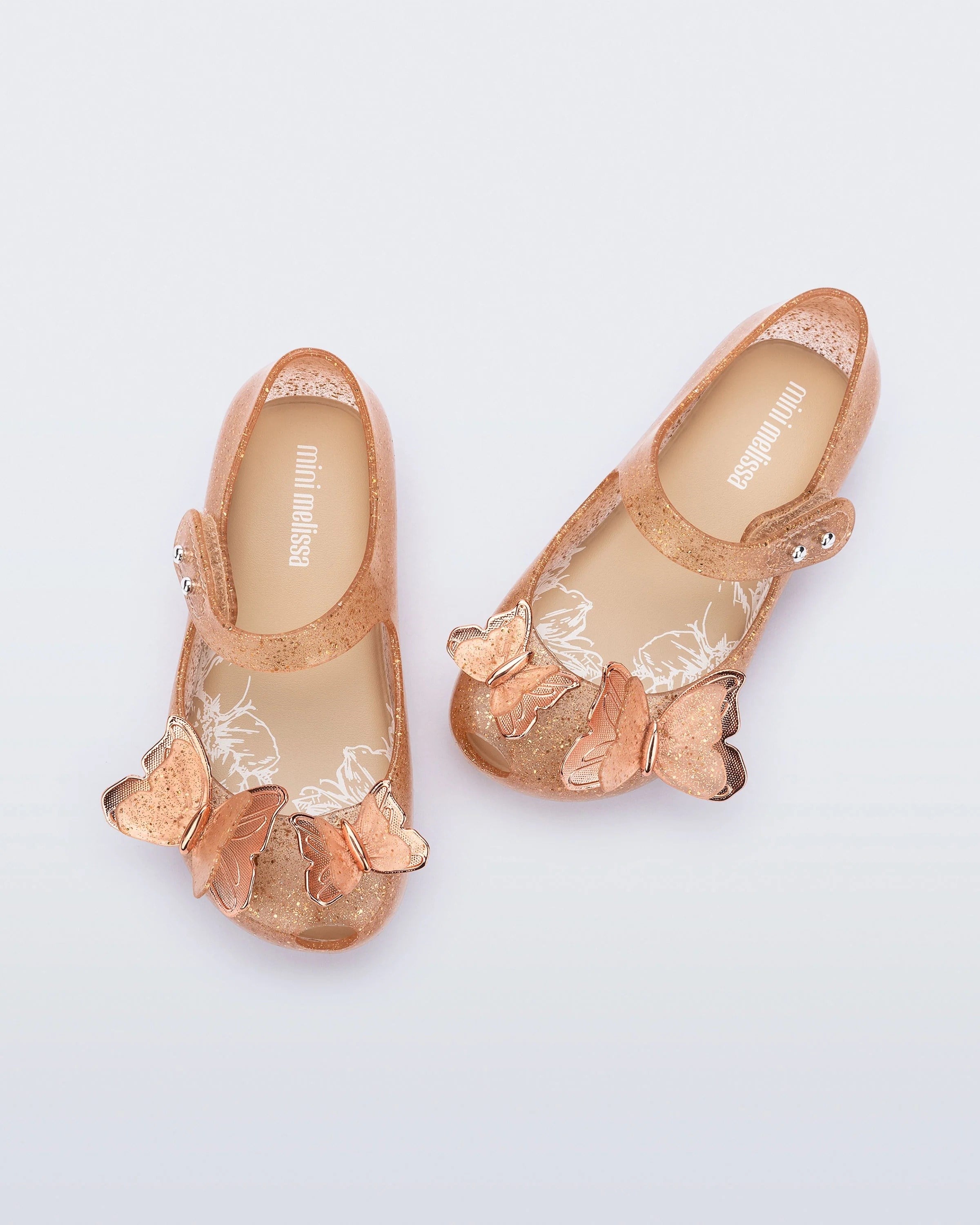 Mini Melissa Ultragirl  Fly Sandal III BB  Simli Bej  Kız Çocuk Sandalet  32849