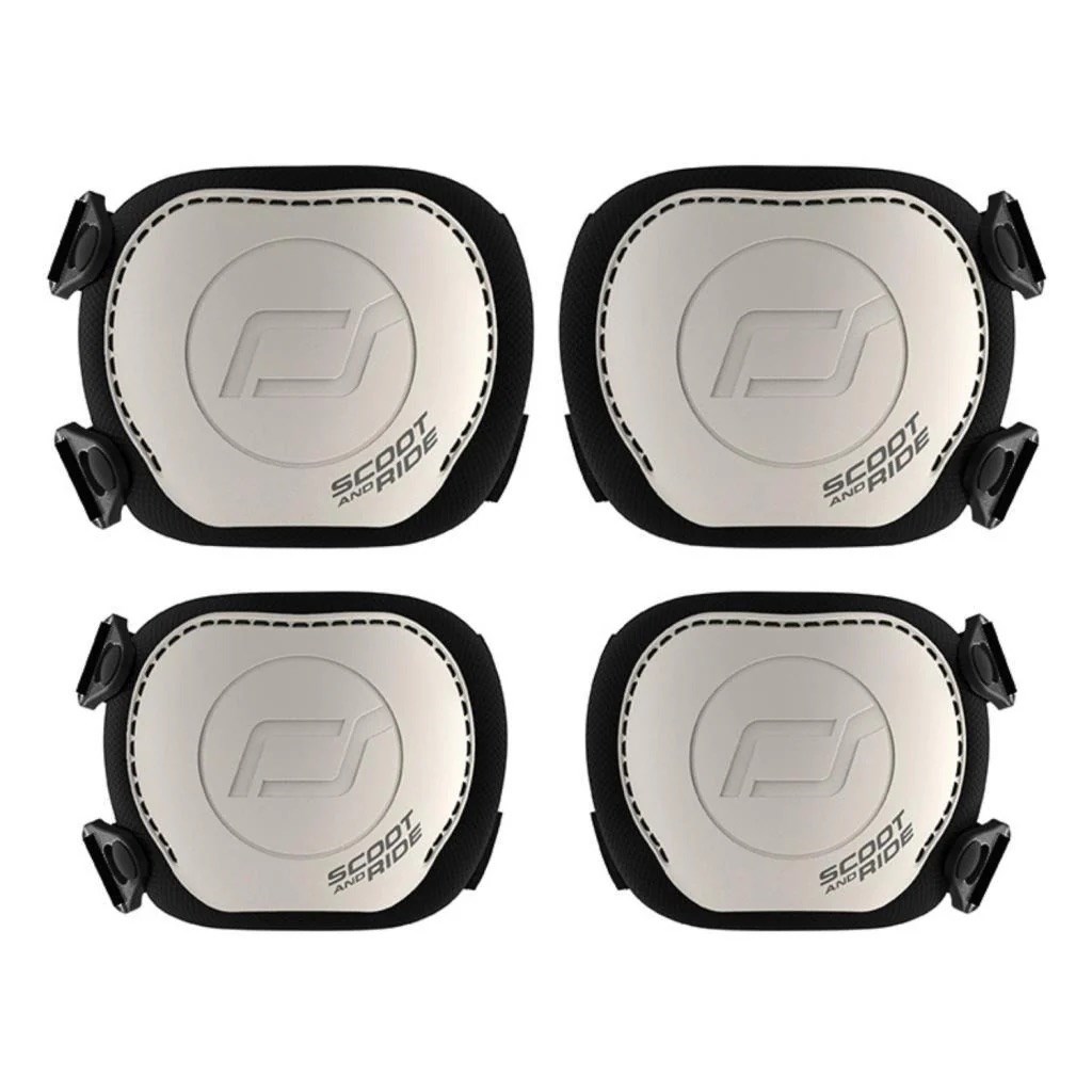 Scoot and Ride XXS-S Dizlik ve Dirseklik Scooter Koruyucu Set Açık Gri 230925-00017