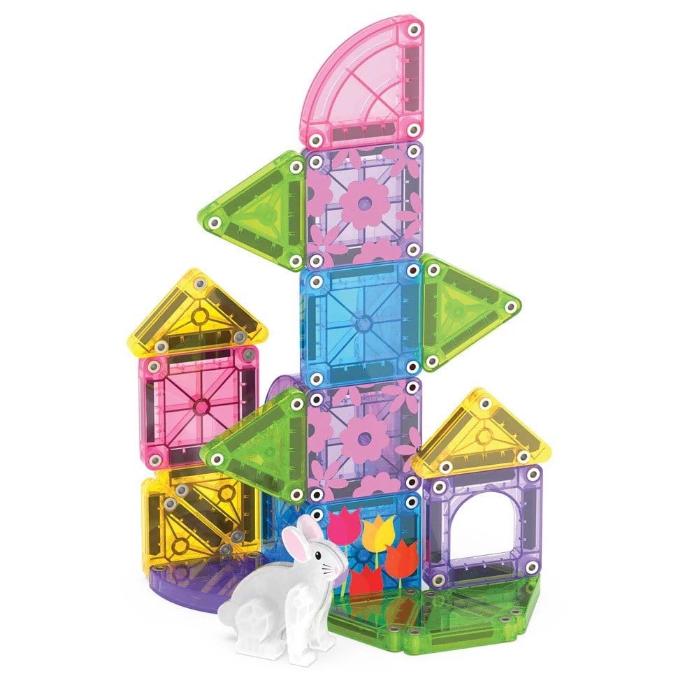 MAGNA-TILES Spring Garden – Bahar Bahçesi (24 Parça) Manyetik Seyahat Seti