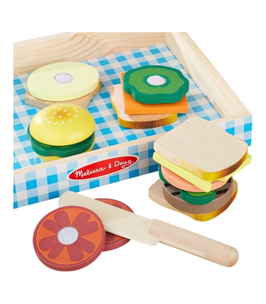 Melissa &  Doug Ahşap Gıdalarımız Sandviç Set (17 Parça)