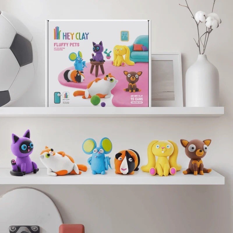 Hey Clay Hava ile Kuruyan Kil (15li Kutu) - Sevimli Evcil Hayvanlar Fluffy Pets