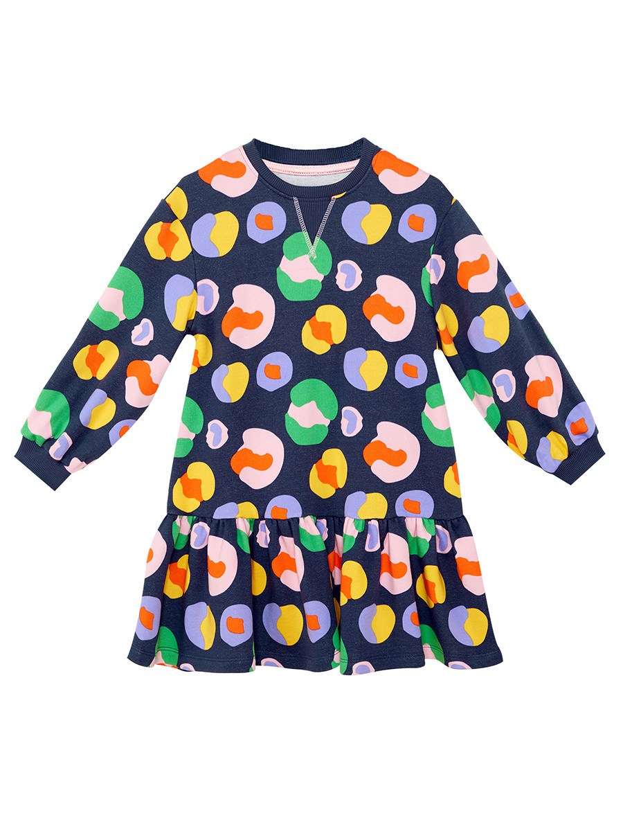 Denokids Çok Renkli Çiçekli Kız Çocuk Elbise