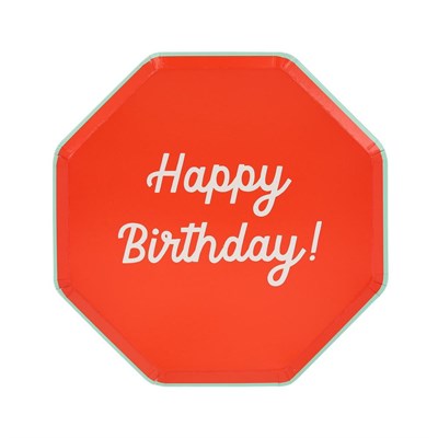 Meri Meri - Happy Birthday Tabaklar - M - 8 Adet