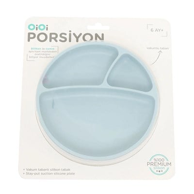 OiOi Vakumlu Mama Tabağı Porsiyon Mineral Blue