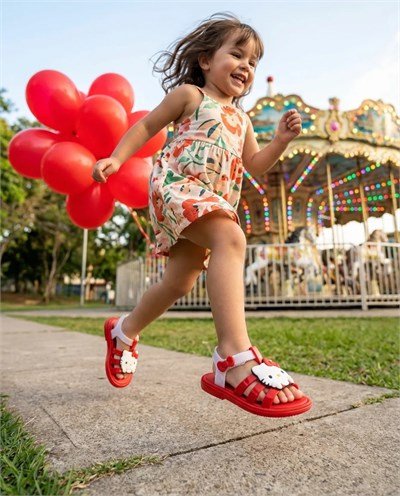 Mini Melissa Hip  + Hello Kitty and Friends BB Kırmızı  Kız Çocuk Sandalet 37872