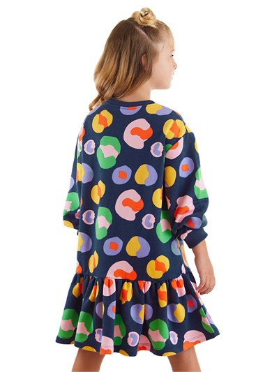 Denokids Çok Renkli Çiçekli Kız Çocuk Elbise