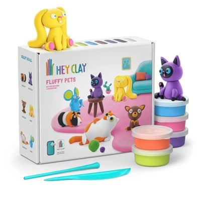 Hey Clay Hava ile Kuruyan Kil (15li Kutu) - Sevimli Evcil Hayvanlar Fluffy Pets