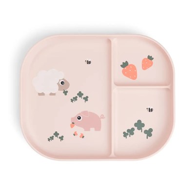 Done by Deer Foodie compartment plate Tiny Farm Powder