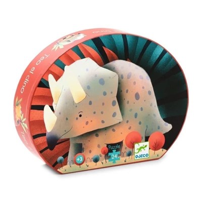 Djeco Dekoratif Puzzle 24 Parça - Teo The Dinosaur