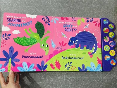North Parade Publishing 10 Fun Sounds Touch and Feel: Dinosaurs İngilizce Sesli Kitap (10 Buton)