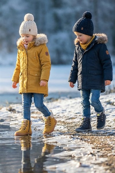 HOPFRÖG Furry Boots Sarı Nubuk Barefoot Çocuk Botu