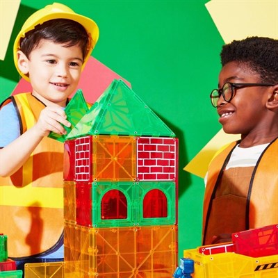 MAGNA-TILES Builder İnşaat XL Manyetik Bloklar (50 Parça)