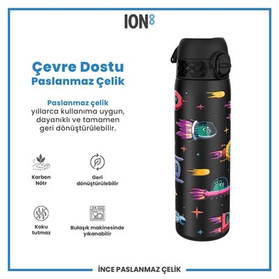 ION8 Paslanmaz Çelik İnce  Suluk - Uzay Gemileri - 600 Ml Sızdırmaz