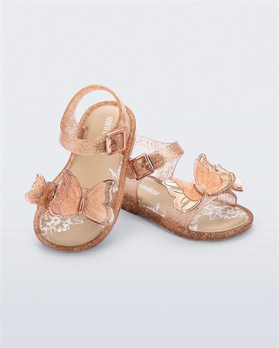 Mini Melissa Fly Sandal III BB  Simli Bej  Kız Çocuk Sandalet  37803