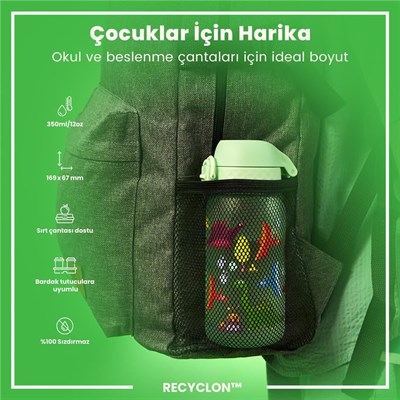 ION8  Çocuk  Suluk - Dinozorlar- 350 ml - Sızdırmaz