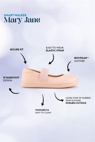 HOPFRÖG Smart Walker Mary Jane Havalı Pembe Barefoot Kız Çocuk Babet
