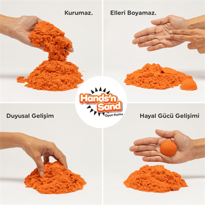 Playever Handsn Sand Doğal Kinetik Kum 500gr - Turuncu