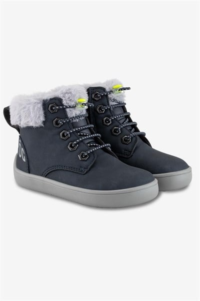 HOPFRÖG Furry Boots Lacivert  Nubuk Barefoot Çocuk Botu