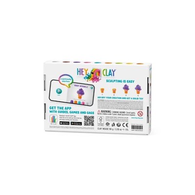 Hey Clay Hava ile Kuruyan Kil (6lı Kutu) - Nice Ice Cream ( Windy Sprinkle, Warm Ice, Choco Pop )