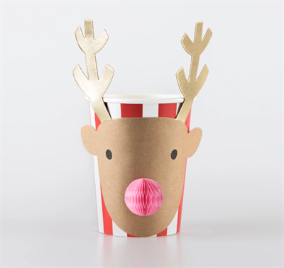 Meri Meri - Christmas Honeycomb Cups - Yeni Yıl Bardak (8li)