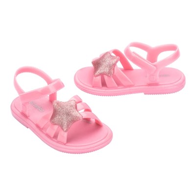 Mini Melissa Hip Sky BB Sedef Parıltılı Pembe Kız Çocuk Sandalet