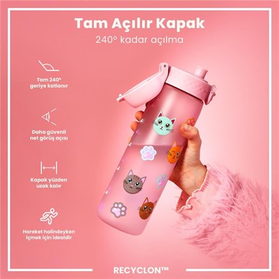 ION8 İnce Suluk - Kediler - 500 ml  Sızdırmaz