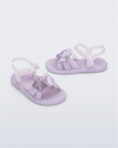 Mini Melissa Hip Sky BB Sedef Parıltılı Mor  Kız Çocuk Sandalet