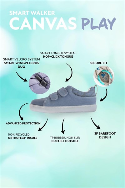 HOPFRÖG Smart Walker Canvas Play Toz Mavi Çocuk Ayakkabı Ayakkabısı