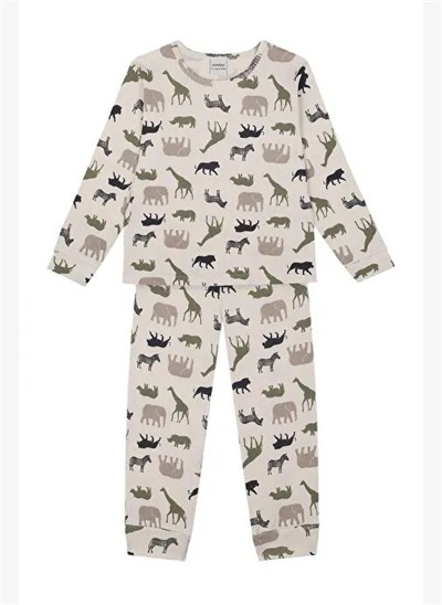 Antebies Safari Macerası Uzun Kollu Erkek Çocuk Pijama Takımı