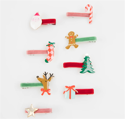 Meri Meri - Jolly Christmas Saç Tokaları - 8 Ade